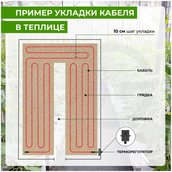 Кабель для обогрева грунта в теплице Теплайнер AGRO 300 Вт, 30 метров Кабель для обогрева грунта в теплице Теплайнер AGRO 300 Вт, 30 метров